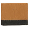Wallet Leather Two-Tone Brown Man of God Cross