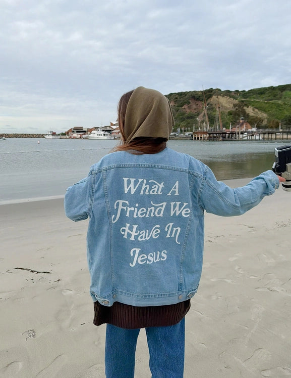 What A Friend in Jesus Denim Jacket