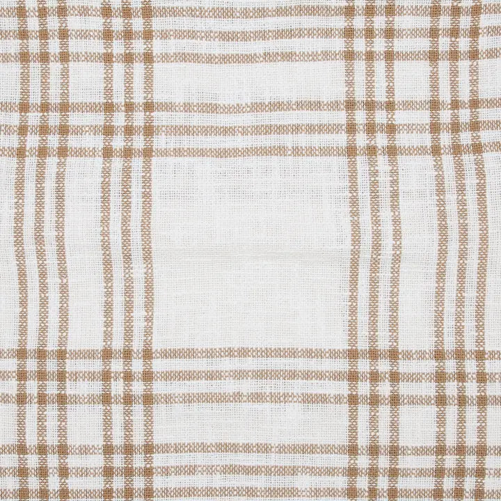 Wheat Plaid Woven Throw Blanket 50x60 Cotton Fringe Fall