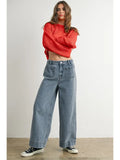 Wide-Leg Denim Jeans