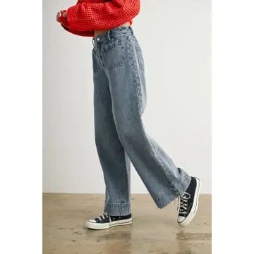 Wide-Leg Denim Jeans