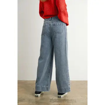 Wide-Leg Denim Jeans