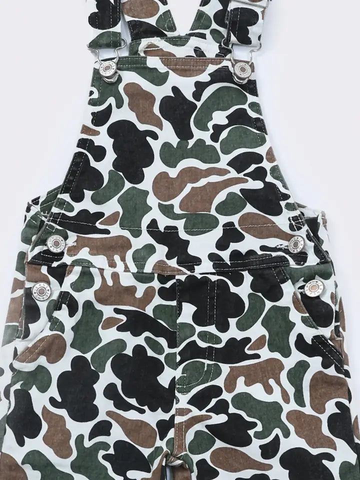 Boys Camouflage Denim Overalls