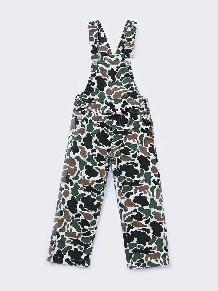 Boys Camouflage Denim Overalls