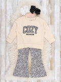 "Cozy Season" Leopard Bell Bottom Outfit