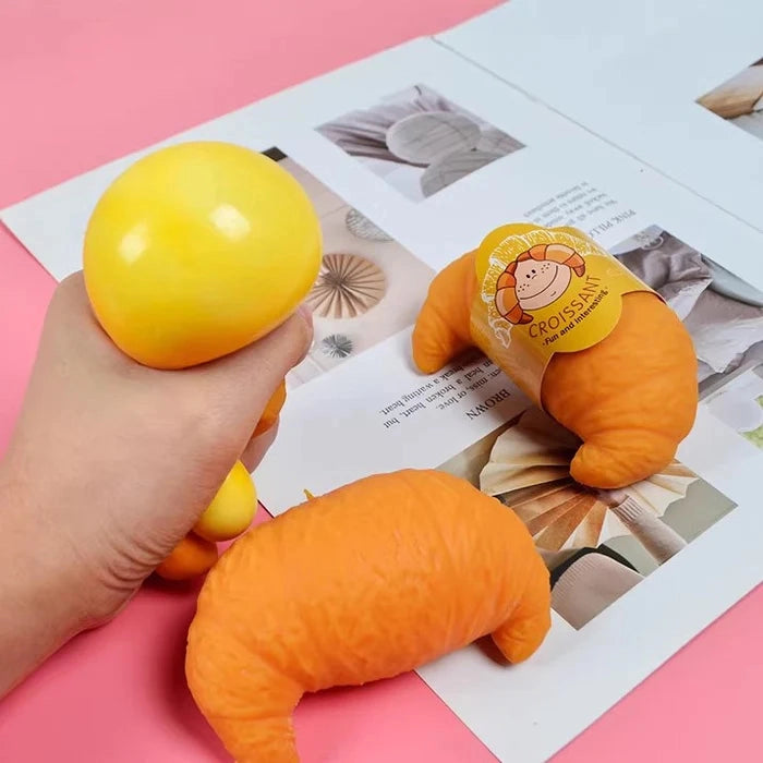 4" Adorable Squeeze Croissant Toy Perfect For Stress