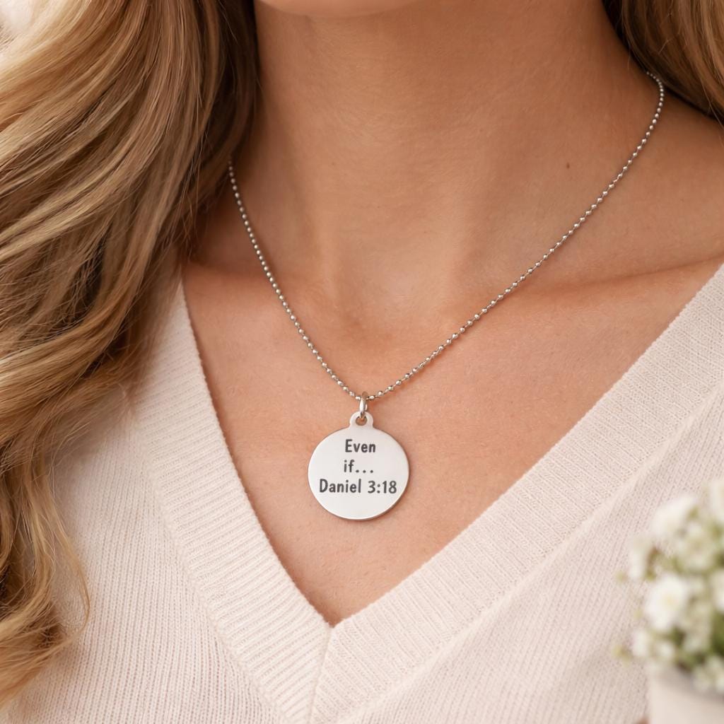 Even If Daniel 3 18 Charm Necklace Unisex Christian Scripture Necklace Stainless Steel Faith Jewelry Gift