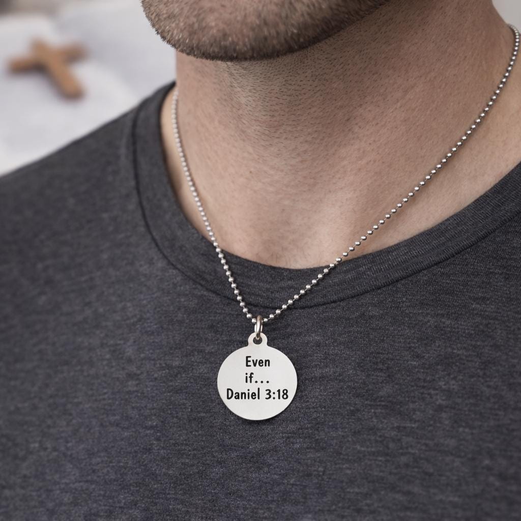 Even If Daniel 3 18 Charm Necklace Unisex Christian Scripture Necklace Stainless Steel Faith Jewelry Gift