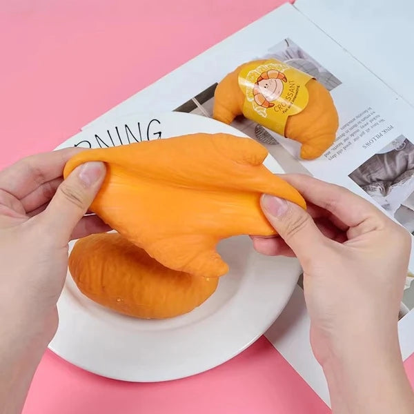 4" Adorable Squeeze Croissant Toy Perfect For Stress