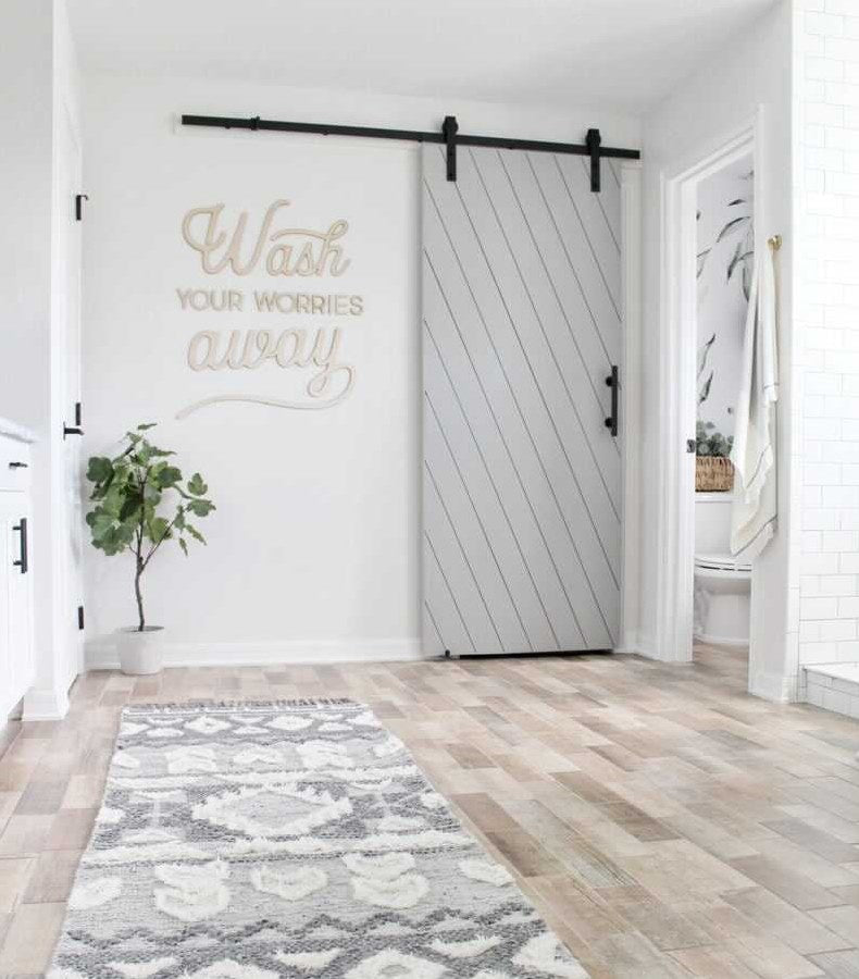 Wash Your Worries Away Wooden Sign